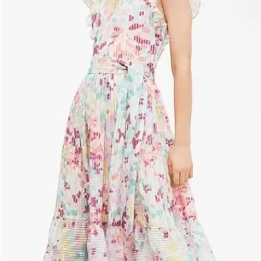 NWOT kate spade Pastel Floral Ruffle-Sleeve Dress in Multi pastel colors - Picture 4 of 14
